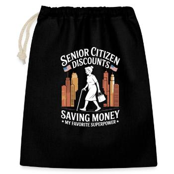 Humor in old age saving money retirement - Gift Bag 40 x 50 cm - black - Front