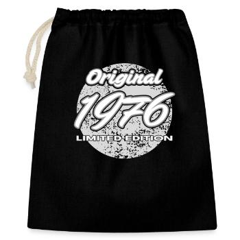 50e anniversaire 1976 cadeau pour hommes et femmes - Sac cadeau 40 x 50 cm - noir - Devant