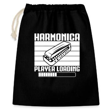 Harmonica Musican Player Loading Harmonica - Geschenkbeutel aus Baumwolle (40 x 50 cm) - Schwarz - Vorne