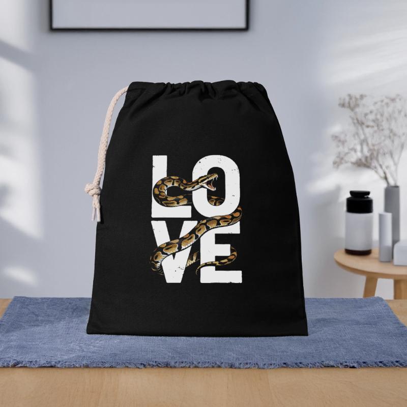 Königspython Schlangen LOVE Terrarium Python Geschenkbeutel aus Baumwolle (40 x 50 cm)