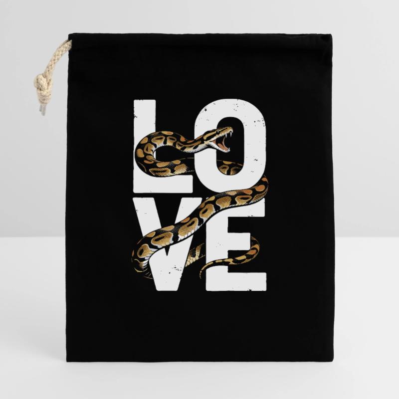 Königspython Schlangen LOVE Terrarium Python Geschenkbeutel aus Baumwolle (40 x 50 cm)