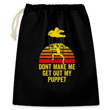 Graphisme rétro de marionnette sur des ficelles - Sac cadeau 40 x 50 cm - noir - Devant