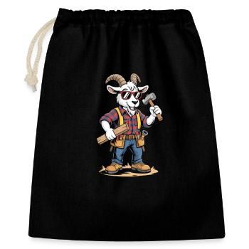 Chèvre menuisière sympa pour les fans d’artisans - Sac cadeau 40 x 50 cm - noir - Devant