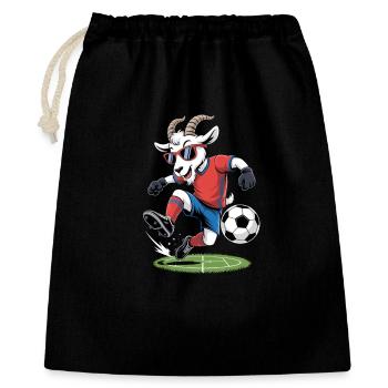 Chèvre de football cool avec des lunettes de soleil - Sac cadeau 40 x 50 cm - noir - Devant