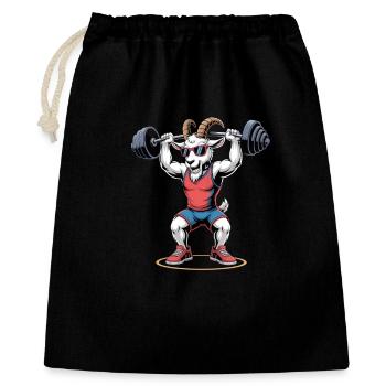 Strong bodybuilding goat doing squats - Gift Bag 40 x 50 cm - black - Front