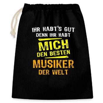 Cadeau musicien - Sac cadeau 40 x 50 cm - noir - Devant