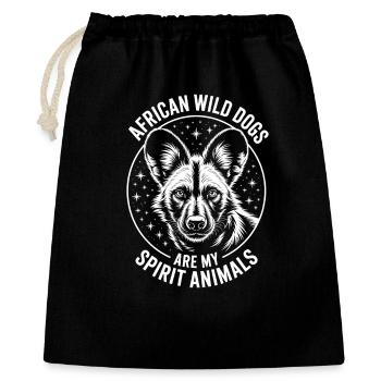 Afrikanischer Wildhund Sprüche Lustiges Geschenk - Geschenkbeutel aus Baumwolle (40 x 50 cm) - Schwarz - Vorne