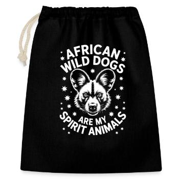 Afrikanischer Wildhund Sprüche Lustiges Geschenk - Geschenkbeutel aus Baumwolle (40 x 50 cm) - Schwarz - Vorne