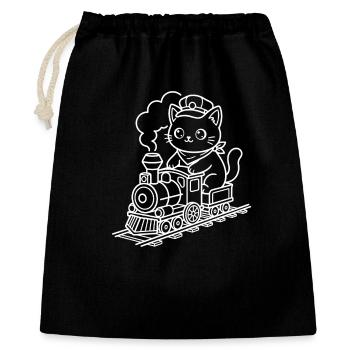 Train Lover Kawaii Cat - Gift Bag 40 x 50 cm - black - Front