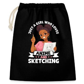 Juste une fille qui adore l’anime et dessine de l’afro - Sac cadeau 40 x 50 cm - noir - Devant