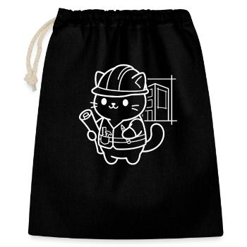 Architect Kawaii Cat - Gift Bag 40 x 50 cm - black - Front
