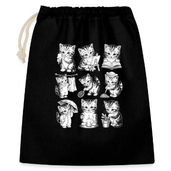 Kitten Library Adventure - Gift Bag 40 x 50 cm - black - Front