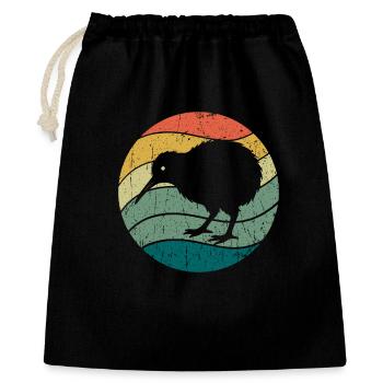 Oiseau néo-zélandais mignon Kiwi Rétro Vintage - Sac cadeau 40 x 50 cm - noir - Devant