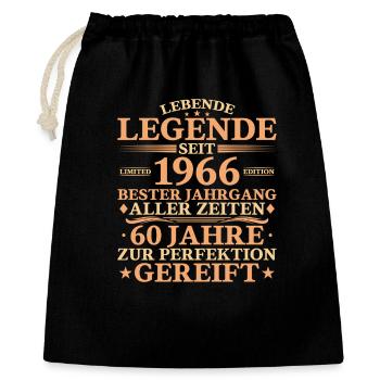 1966 Born 60 Years Birthday - Gift Bag 40 x 50 cm - black - Front