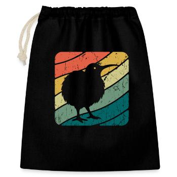 Nouvelle-Zélande Oiseau Kiwi mignon Rétro Vintage NZ - Sac cadeau 40 x 50 cm - noir - Devant