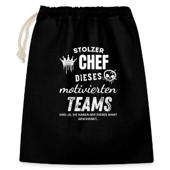 Stolzer Chef des motivierten Teams Chef Geschenk - Sac cadeau 40 x 50 cm - noir - Devant