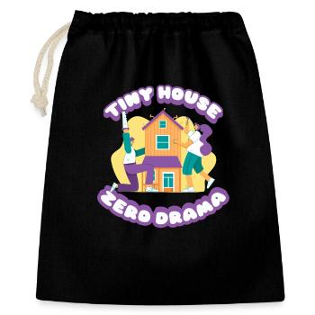 Tiny House Zero Drama - Geschenkbeutel aus Baumwolle (40 x 50 cm) - Schwarz - Vorne