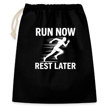 Laufshirt Motivation für Jogger - Geschenkbeutel aus Baumwolle (40 x 50 cm) - Schwarz - Vorne