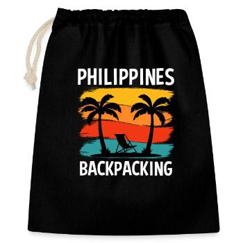 Conception du coucher de soleil dans la randonnée à dos aux Philippines - Sac cadeau 40 x 50 cm - noir - Devant