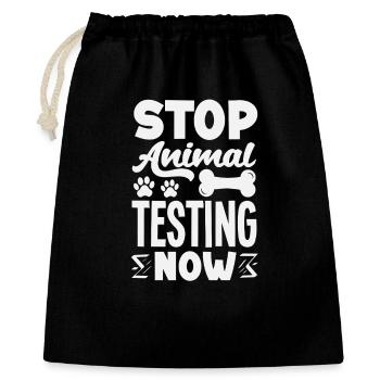 Tierversuche Stoppen - Jetzt Foster Adopt Shelter - Geschenkbeutel aus Baumwolle (40 x 50 cm) - Schwarz - Vorne