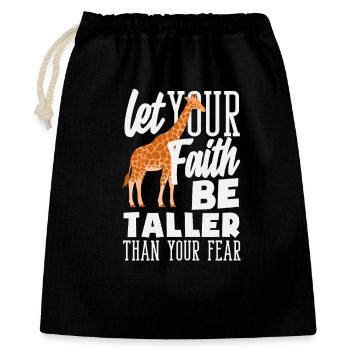 Faith Greater Than Fear Christian Giraffe - Gift Bag 40 x 50 cm - black - Front