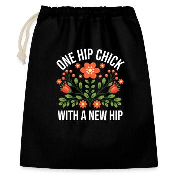 Une fille branchée avec une nouvelle hanche - Sac cadeau 40 x 50 cm - noir - Devant