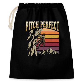 Pitch Perfect Klettern Bergsteigen Retro - Geschenkbeutel aus Baumwolle (40 x 50 cm) - Schwarz - Vorne