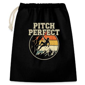 Pitch Perfect Klettern Retro Berge - Geschenkbeutel aus Baumwolle (40 x 50 cm) - Schwarz - Vorne