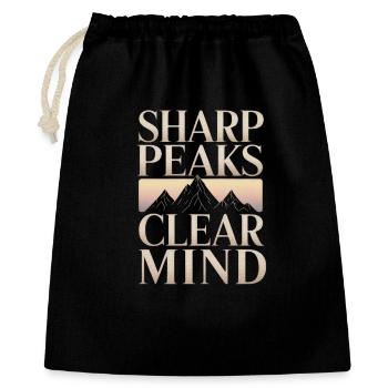 Sharp Peaks Clear Mind Mountain Design - Geschenkbeutel aus Baumwolle (40 x 50 cm) - Schwarz - Vorne