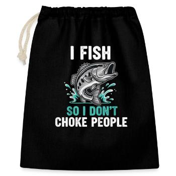 I Fish So I Don't Choke People Fishing - Gift Bag 40 x 50 cm - black - Front