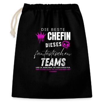beste Chefin fantastisches Team Chefin geschenke - Sac cadeau 40 x 50 cm - noir - Devant