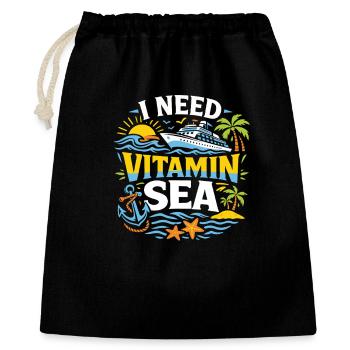 I Need Vitamin Sea | Cruise pun motif - Gift Bag 40 x 50 cm - black - Front