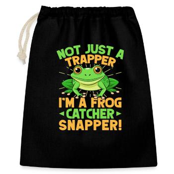 Attrapeur de grenouilles, pas seulement trappeur, grenouille, vivaneau - Sac cadeau 40 x 50 cm - noir - Devant