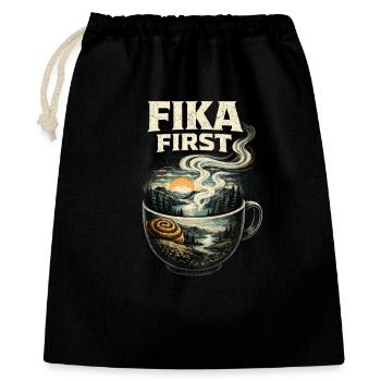 Scandinavian Viking Fika First - Gift Bag 40 x 50 cm - black - Front