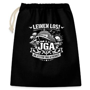 Leinen Los! JGA auf hoher See - Geschenkbeutel aus Baumwolle (40 x 50 cm) - Schwarz - Vorne