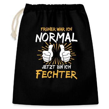 Fechter Spruch - Geschenkbeutel aus Baumwolle (40 x 50 cm) - Schwarz - Vorne