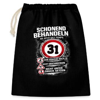 Treat Gently Traffic Sign 31 Birthday - Gift Bag 40 x 50 cm - black - Front