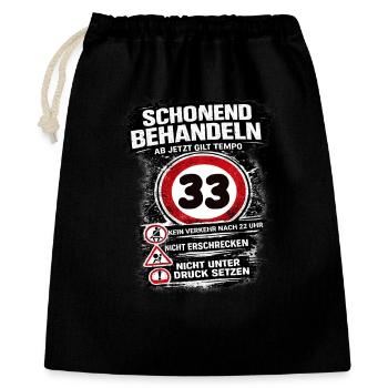 Treat Gently Traffic Sign 33 Birthday - Gift Bag 40 x 50 cm - black - Front