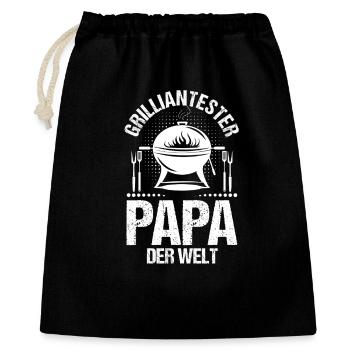 Barbecue, fête des pères, papa - Sac cadeau 40 x 50 cm - noir - Devant