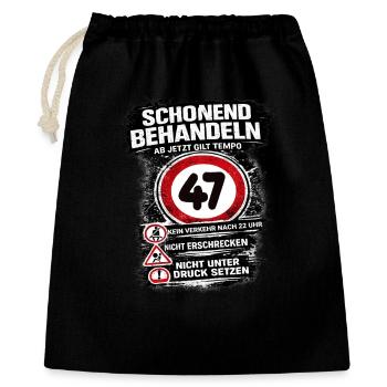 Treat Gently Traffic Sign 47 Birthday - Gift Bag 40 x 50 cm - black - Front