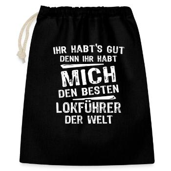 Engine driver - Gift Bag 40 x 50 cm - black - Front
