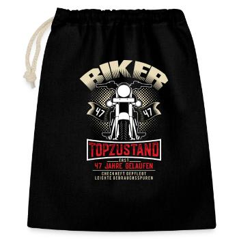 47. Geburtstag Motorradfahrer Motorrad - Geschenkbeutel aus Baumwolle (40 x 50 cm) - Schwarz - Vorne