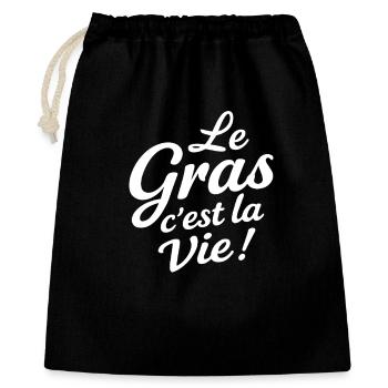 Le Gras C’est La Vie Cadeau Amateur Bonne Bouffe - Sac cadeau 40 x 50 cm - noir - Devant