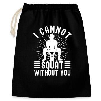 Les accros à la salle ne peuvent pas s’accroupir sans calistnique - Sac cadeau 40 x 50 cm - noir - Devant