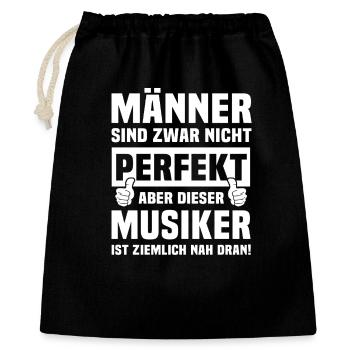 Musiker - Geschenkbeutel aus Baumwolle (40 x 50 cm) - Schwarz - Vorne