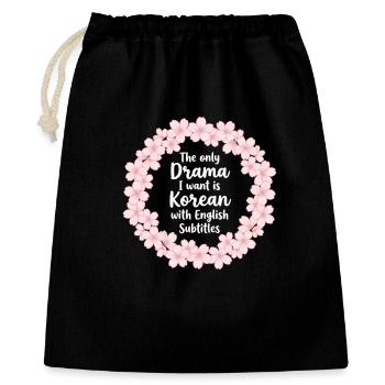 Drame coréen K-Drama Lover Kdrama - Sac cadeau 40 x 50 cm - noir - Devant