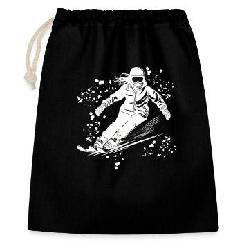 Alpin Ski Wintersport Nordischer Skilauf - Geschenkbeutel aus Baumwolle (40 x 50 cm) - Schwarz - Vorne