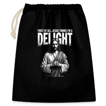 Chemise portrait de Jésus Délice - Sac cadeau 40 x 50 cm - noir - Devant