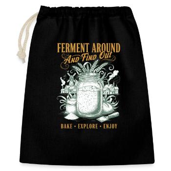 Fermentation au levain autour et découvrez la cuisson du pain - Sac cadeau 40 x 50 cm - noir - Devant