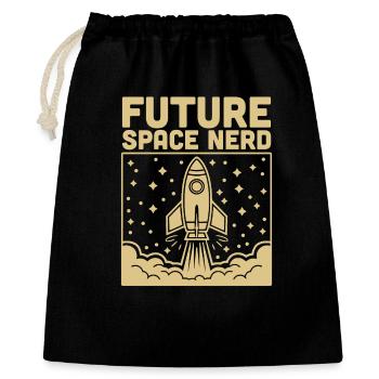 Futur lancement de fusée spatiale pour passionnés de l’espace - Sac cadeau 40 x 50 cm - noir - Devant